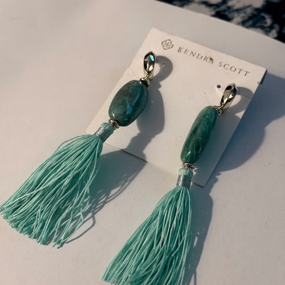 Kendra Scott Aqua Tassel Earrings - Picture 7 of 7